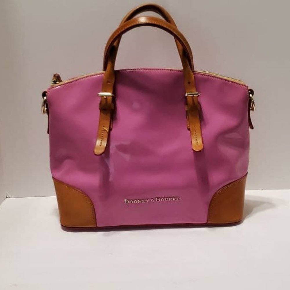 Dooney and Bourke Orchid Patent Leather Claremont Domed Satchel